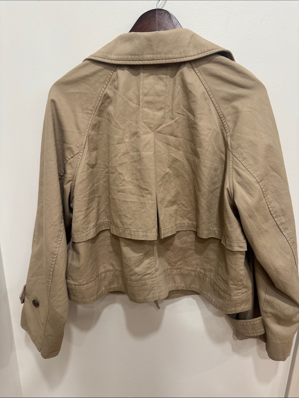 GAP Cropped Trench Coat in Khaki- Medium - Picture 4 of 5